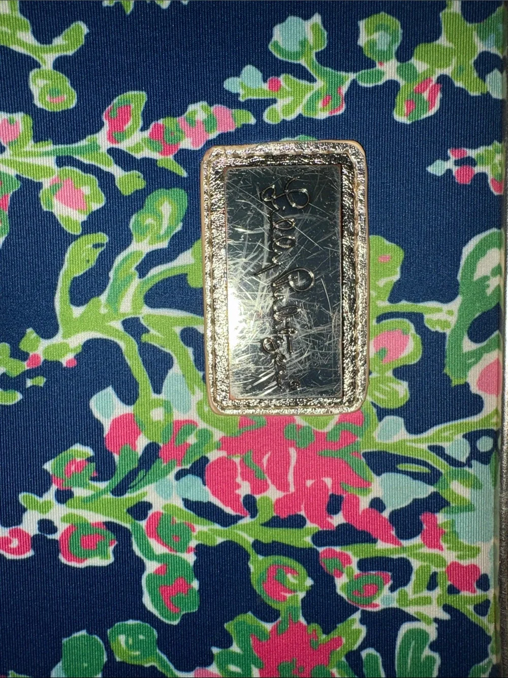 Lilly Pulitzer Navy Pink Green Floral Zip Tablet Sleeve